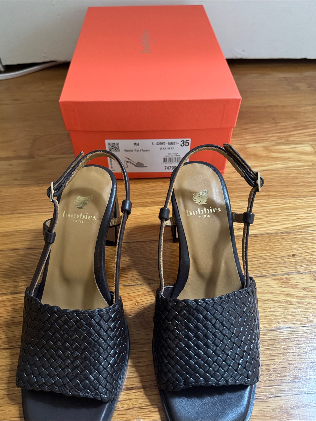 Mae Woven Leather Block Heel Sandals Nwot — image 7 of 7